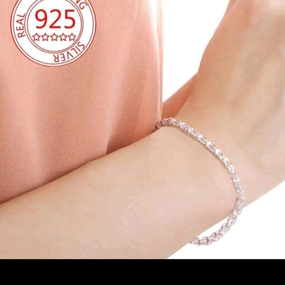 Elegant S925 Sterling Silver Plated Phoenix Tail Link Chain Bracelet 7"+extender - Picture 4 of 9